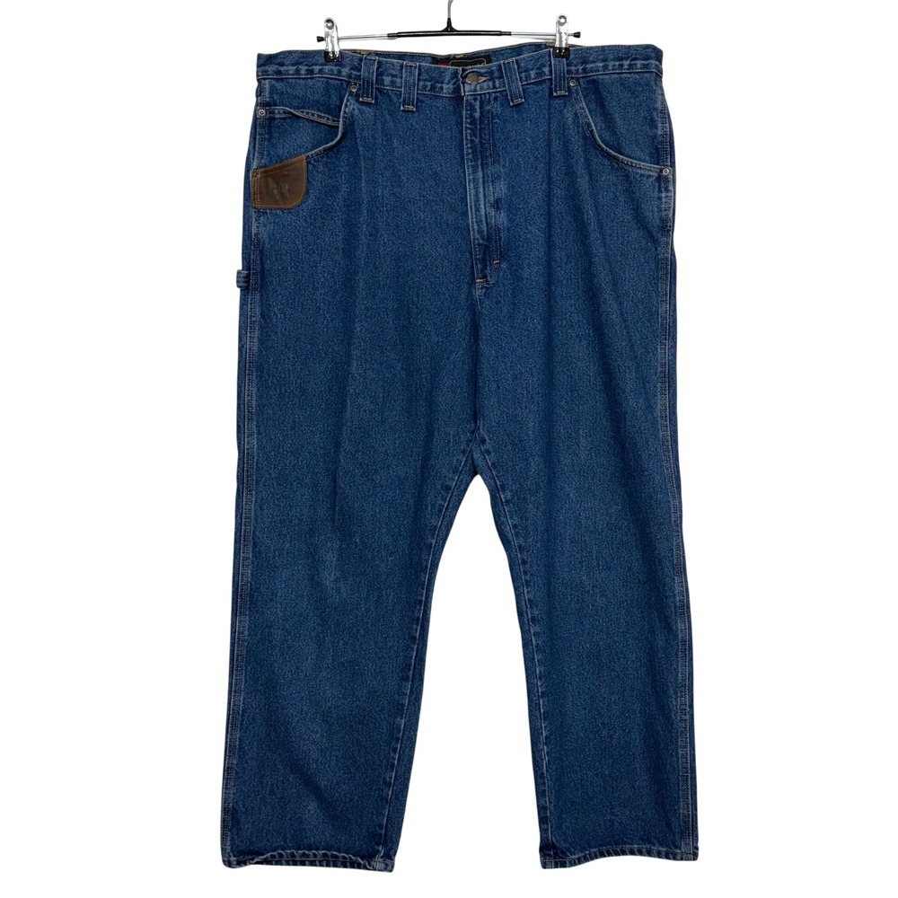 Wrangler Riggs Jeans Mens 44x32 Blue Carpenter Work Horse Relaxed Fit Workwear